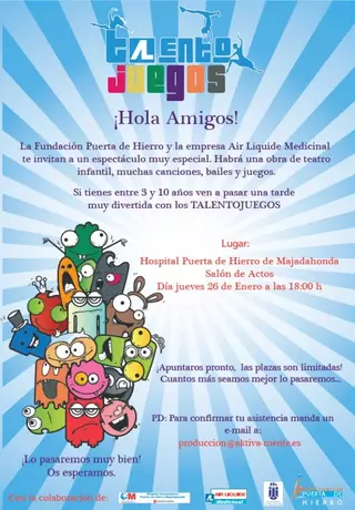Fundación Puerta de Hierro invita a los niños de Majadahonda una sesión de teatro y juegos