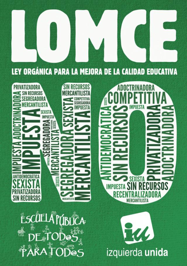 Izquierda Unida Majadahonda presentará una moción exigiendo la retirada de la LOMCE