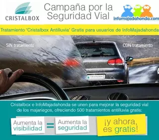 Cristalbox e InfoMajadahonda.com regalan 500 tratamientos antilluvia para mejorar la seguridad vial de los majariegos