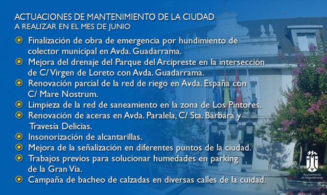 El Ayuntamiento de Majadahonda ejecuta en junio la renovación de aceras en la Avenida Paralela y la calle Santa Bárbara