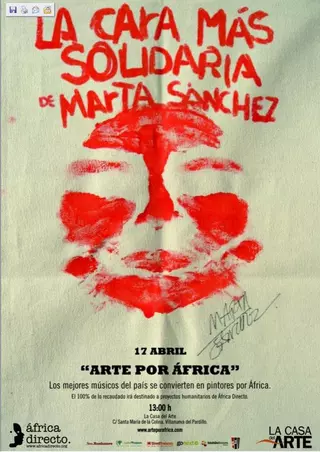 Marta Sánchez, Pereza, La Unión, Nacha Pop, David de María... participarán en la acción solidaria "Arte por África" en colaboración con la ONG "Africa Directo" en La Casa del Arte.