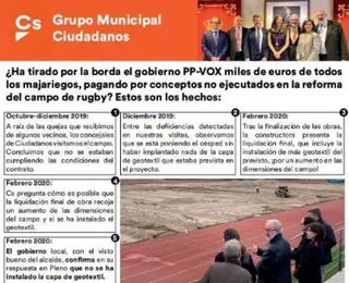 Ana Elliot (Ciudadanos): "El equipo de gobierno está haciendo lo imposible para ocultar las presuntas irregularidades en varias obras deportivas"