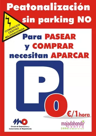 Empresarios y Comerciantes de Majadahonda piden una hora de aparcamiento gratis